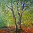 V lese, okol� Housky, olej 50x60