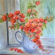 Rozkvetl� okno - Kdoulovec, olej 60x60