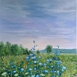 U n�s doma, Pohled na Chlum, olej 50x60