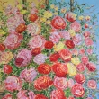V z�plav� r���, kombinace akryl olej, 80x80