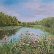 U jezera, olej 50x50