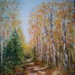 Cesta podzimn�m lesem, 40x50 olej