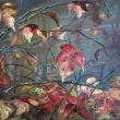 Barvy list - podzim, olej 70x50 kombin. techn.
